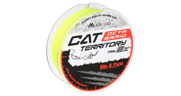 MIKADO - Pletená Šňůra Cat Territory Octa Braid Žlutá 300 m 0,50 mm/41,00 kg
