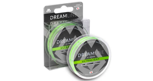 MIKADO - Pletená Šňůra Dreamline UltraLight Fluo Green 10 m 0,058 mm/4,43 kg