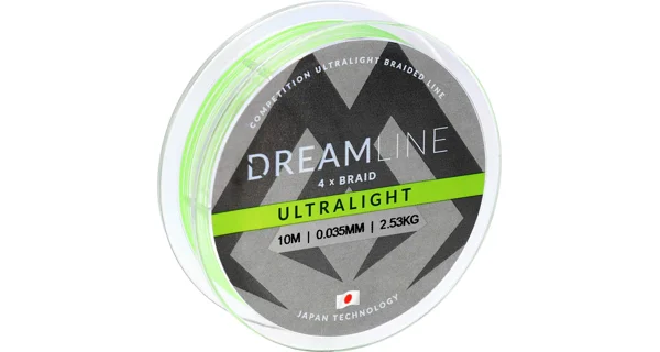 MIKADO - Pletená Šňůra Dreamline UltraLight Fluo Green 10 m 0,058 mm/4,43 kg