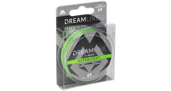 MIKADO - Pletená Šňůra Dreamline UltraLight Fluo Green 10 m 0,058 mm/4,43 kg