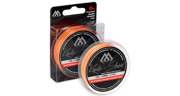 MIKADO - Pletená šňůra Kendo Shine 0,1 mm 8,23 kg 10 m Fluo oranžová