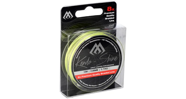 MIKADO - Pletená Šňůra Kendo Shine Fluo Žlutá 10 m 0,14 mm/11,75 kg