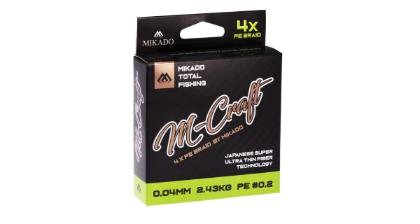 MIKADO - Pletená šnůra M-Craft Braid 0,03 mm 1,83 kg 150 m Fluo Zelená