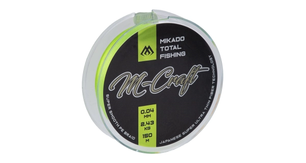 MIKADO - Pletená šnůra M-Craft Braid 0,03 mm 1,83 kg 150 m Fluo Zelená