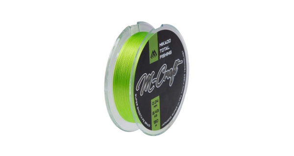 MIKADO - Pletená šnůra M-Craft Braid 0,04 mm 2,43 kg 150 m Fluo Zelená