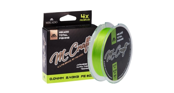 MIKADO - Pletená šnůra M-Craft Braid 0,06 mm 3,83 kg 150 m Fluo Zelená