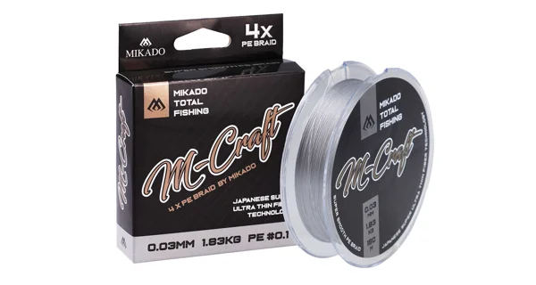MIKADO - Pletená Šňůra M-Craft Braid 150 m 0,04 mm/2,43 kg Steel Gray