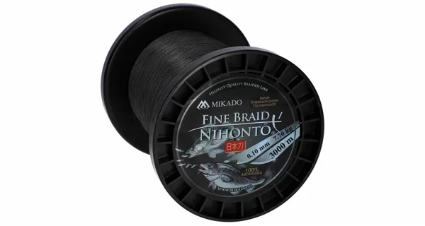 MIKADO - pletená šňůra - nihonto fine braid - 0.08mm/4.59kg/3000m - zelená - 1 cívka