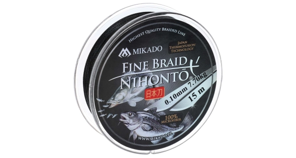 MIKADO - Pletená šňůra Nihonto Fine Braid 0,18 mm 14,4 kg 15 m Černá