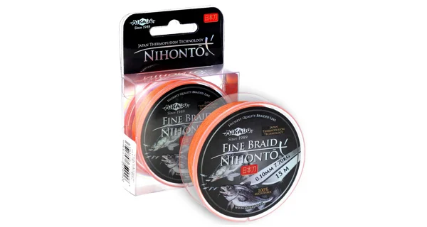 MIKADO - pletená šňůra - nihonto fine braid - 0.28mm/23.4kg/15m - fluo/oranžová - 1 cívka