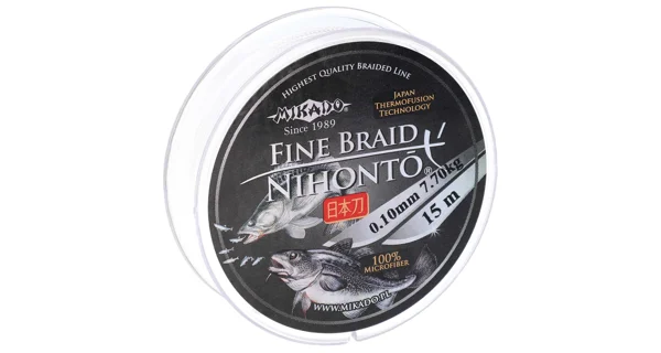 MIKADO - Pletená Šňůra Nihonto Fine Braid Bílá 15 m 0,23 mm/20,2 kg