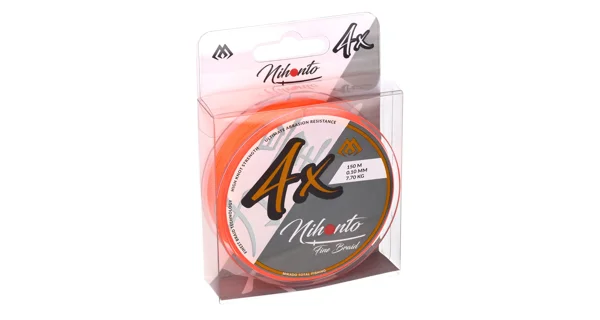 MIKADO - Pletená Šňůra Nihonto Fine Braid Fluo Oranžová 150 m 0,40 mm/34,9 kg