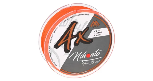 MIKADO - Pletená Šňůra Nihonto Fine Braid Fluo Oranžová 150 m 0,45 mm/37,4 kg