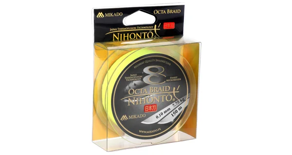 MIKADO - Pletená Šňůra - NIHONTO OCTA BRAID 040 Žlutá 150 M Nosnost: 39,80 kg