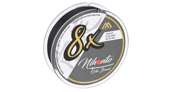 MIKADO - Pletená Šňůra Nihonto Octa Braid Černá 10 m 0,18 mm/16,4 kg