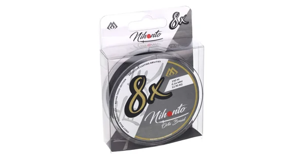 MIKADO - Pletená Šňůra Nihonto Octa Braid Černá 10 m 0,26 mm/22,6 kg