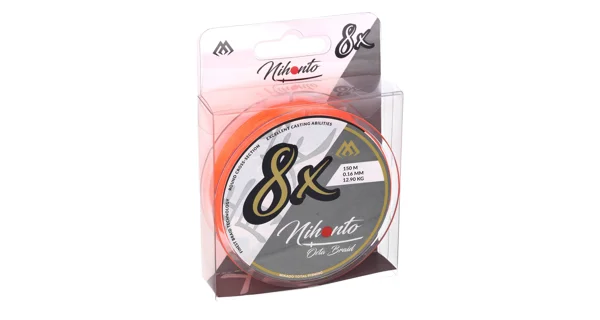 MIKADO - Pletená Šňůra Nihonto Octa Braid Fluo Oranžová 10 m 0,16 mm/12,90 kg