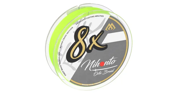 MIKADO - Pletená Šňůra Nihonto Octa Braid Fluo Yellow 300 m 0,18 mm/16,40 kg