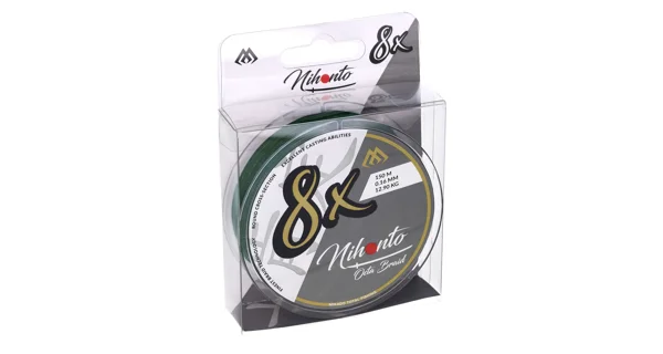 MIKADO - Pletená Šňůra Nihonto Octa Braid Zelená 10 m 0,12 mm/8,90 kg