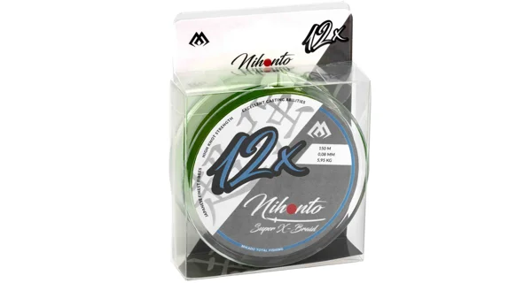MIKADO - Pletená šňůra Nihonto Super X-Braid 0,12 mm 9,83 kg 150 m Tmavě zelená