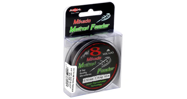 MIKADO - pletená šňůra - octa method feeder - 0.14mm/10.15kg/10m - černá - 1 cívka