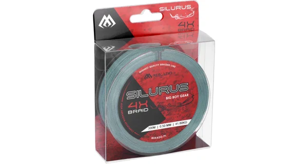 MIKADO - Pletená šňůra Silurus 4 X Braid Zelená 0,50 mm 300 m
