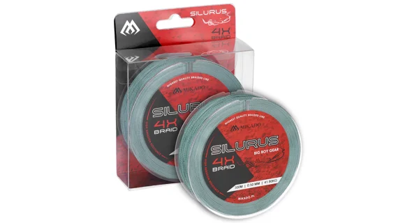MIKADO - Pletená Šňůra Silurus 4 X Braid Zelená 300 m 0,45 mm