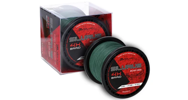 MIKADO - Pletená Šňůra Silurus 4 X Braid Zelená 600 m 0,50 mm