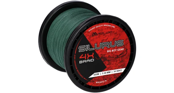 MIKADO - Pletená Šňůra Silurus 4 X Braid Zelená 600 m 0,50 mm