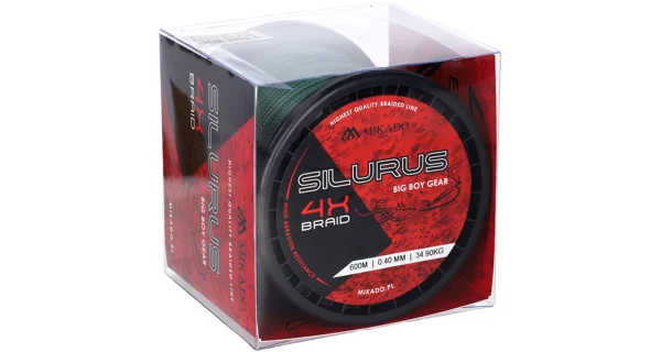 MIKADO - Pletená Šňůra Silurus 4 X Braid Zelená 600 m 0,50 mm