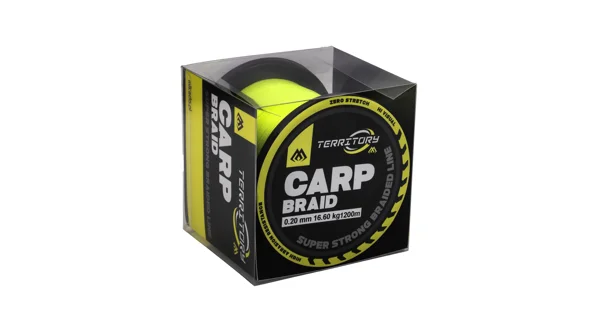 MIKADO - Pletená Šňůra Territory Carp Braid Fluo Žlutá 1200 m 0,14 mm/9,7 kg