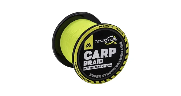 MIKADO - Pletená Šňůra Territory Carp Braid Fluo Žlutá 1200 m 0,14 mm/9,7 kg