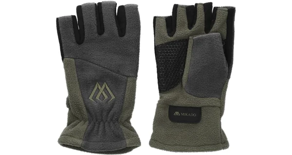 MIKADO - Rukavice Fleece Half Finger Green vel. XL