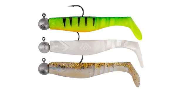 MIKADO - Set gumových nástrah s nastraženým jigem Fishunter 8 cm Mix 4 ks