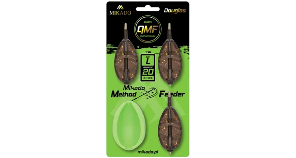 MIKADO - Set krmítek s formičkou Method Feeder Douglas Q.M.F. vel. L 30 g 3 ks