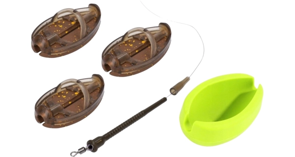MIKADO - Set krmítek s formičkou Method Feeder Shot Q.M.F. Set vel. L 50 g 3 ks