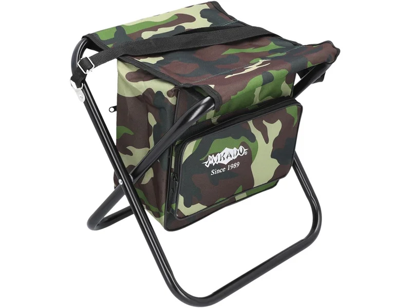 MIKADO - Skládací stolička s batohem Kamufláž 100 kg