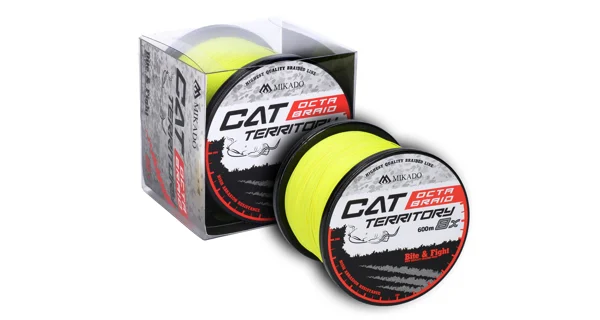 MIKADO - Šňůra Cat Territory Octa Braid Žlutá 600 m 0,60 mm 61,8 kg
