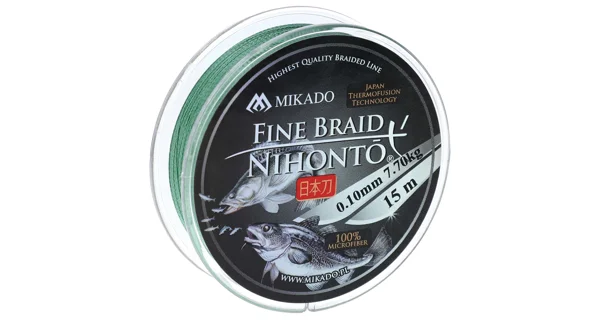 MIKADO - Šňůra Nihonto Fine Braid Green 15 m 0,10 mm 7,7 kg