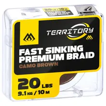 MIKADO -  Šnůrka Fast Sinking Premium Braid Camo Brown 20 lb 10 m