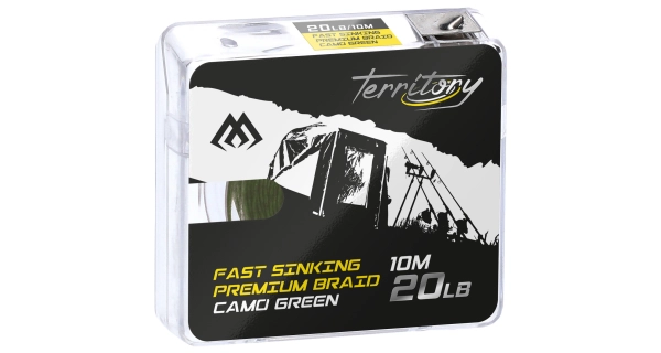 MIKADO -  Šnůrka Fast Sinking Premium Braid Camo Green 30 lb 10 m