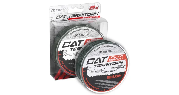 MIKADO - Sumcová Šňůra Cat Territory Octa Braid Green 300 m 0,40 mm