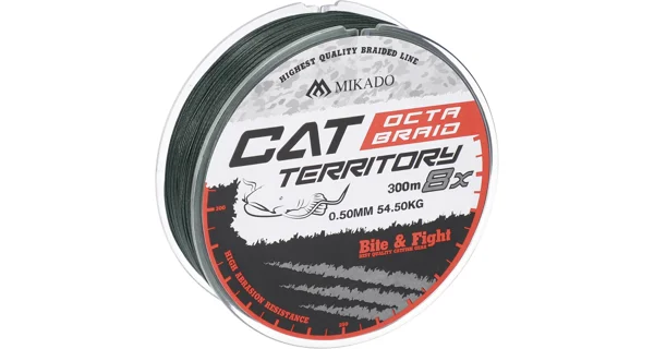 MIKADO - Sumcová Šňůra Cat Territory Octa Braid Green 300 m 0,40 mm