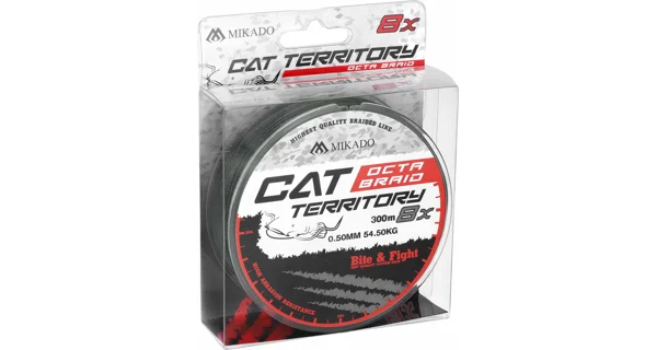 MIKADO - Sumcová Šňůra Cat Territory Octa Braid Green 300 m 0,40 mm