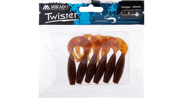 MIKADO - Twister 6,4 cm MotorOil Red 6 ks