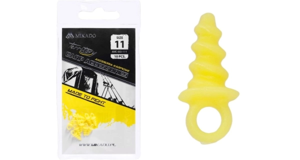 MIKADO - Vrut na boillies plastový 11 mm Žlutý 10 ks