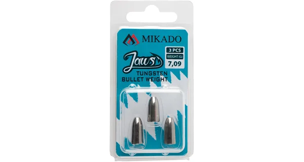 MIKADO - Zátěž Jaws Tungsten Bullet 8,86 g Ocelová Šedá 3 ks