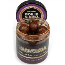 MIKBAITS - Boilie v dipu Fanatica 24 mm 250 ml Krab ančovička mango