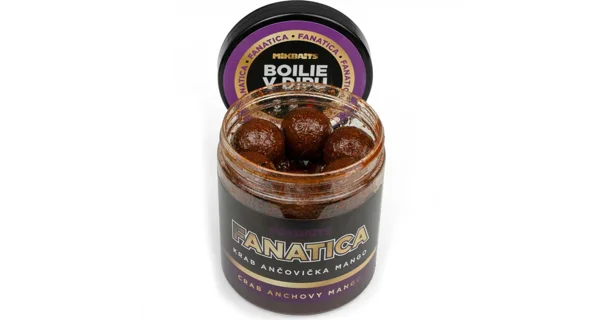 MIKBAITS - Boilie v dipu Fanatica 24 mm 250 ml Krab ančovička mango