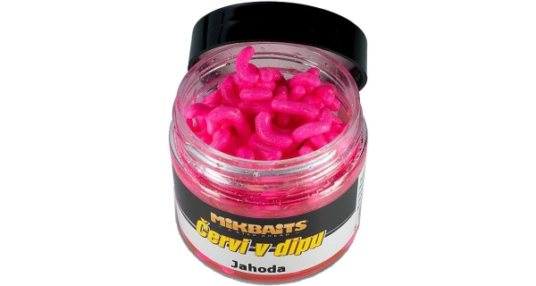 MIKBAITS - Červi v dipu 50 ml Jahoda
